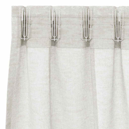 Voile Curtain with Curtains 2 pcs Cream 260 x 140 cm Polyester