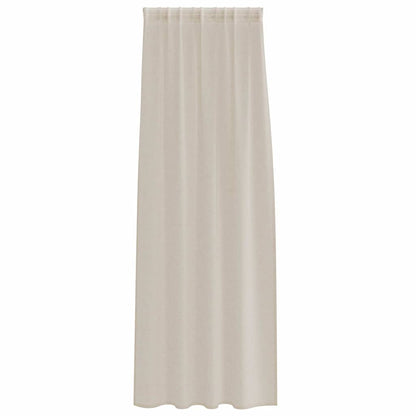 Voile Curtain with Curtains 2 pcs Sand 225 x 140 cm Polyester