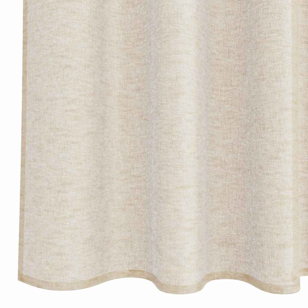 Voile Curtain 2 pcs Sand 260 x 140 cm Polyester