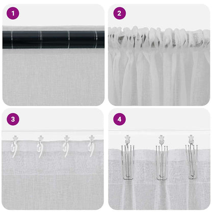 Voile Curtain 2 pcs Light Grey 140 x 140 cm Polyester