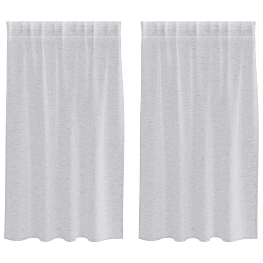 Voile Curtain 2 pcs Light Grey 140 x 140 cm Polyester