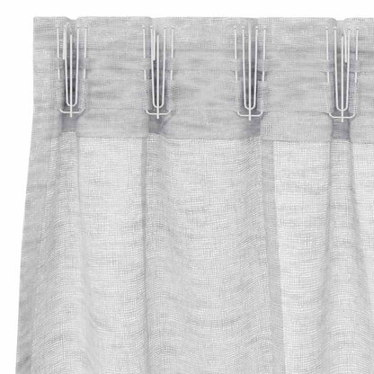 Voile Curtain 2 pcs Light Grey 225 x 140 cm Polyester