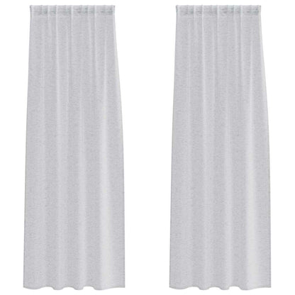 Voile Curtain 2 pcs Light Grey 225 x 140 cm Polyester