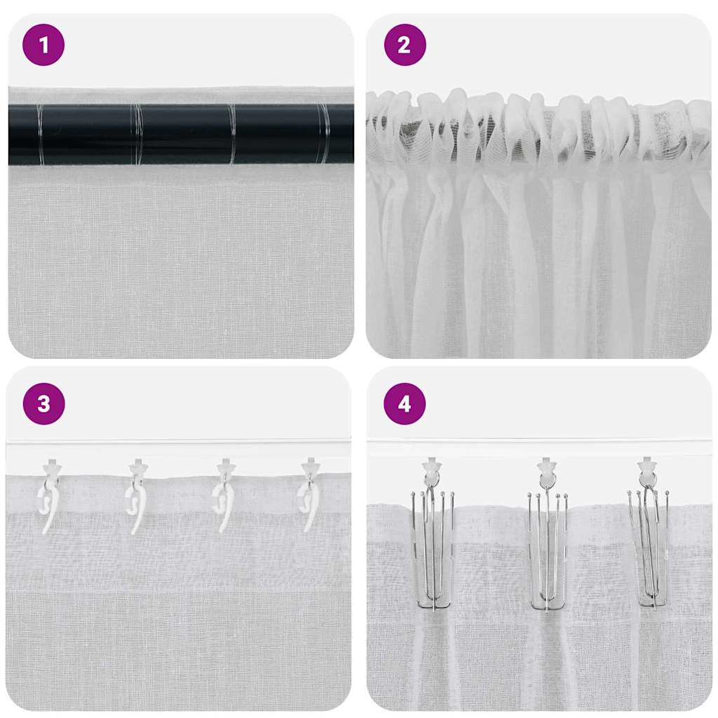 Voile Curtain 2 pcs Light Grey 245 x 140 cm Polyester
