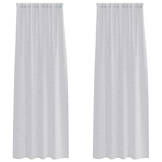 Voile Curtain 2 pcs Light Grey 260 x 140 cm Polyester