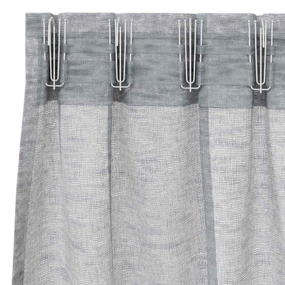 Voile Curtain 2 pcs Dark Grey 140 x 140 cm Polyester