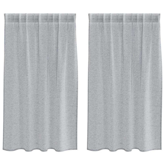 Voile Curtain 2 pcs Dark Grey 140 x 140 cm Polyester