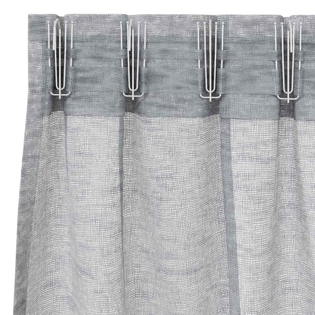 Voile Curtain 2 pcs Dark Grey 175 x 140 cm Polyester