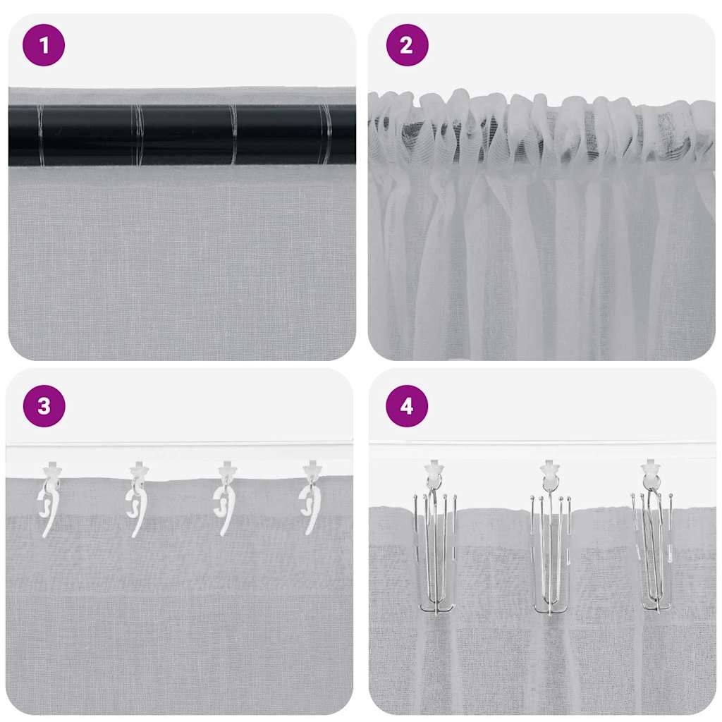 Voile Curtain 2 pcs Dark Grey 245 x 140 cm Polyester