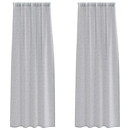 Voile Curtain 2 pcs Dark Grey 245 x 140 cm Polyester