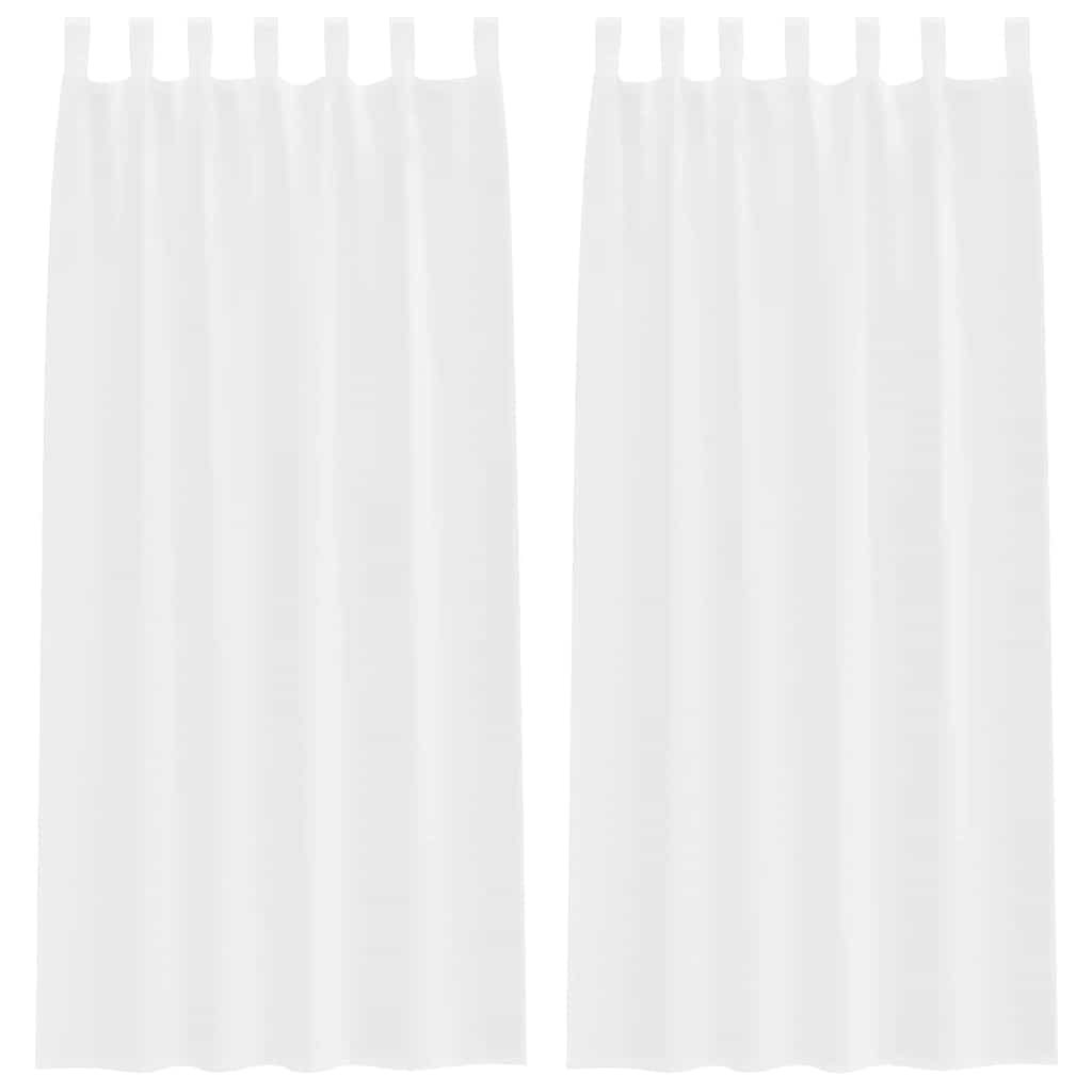 Voile Curtain with Curtains 2 pcs White 245 x 140 cm Polyester