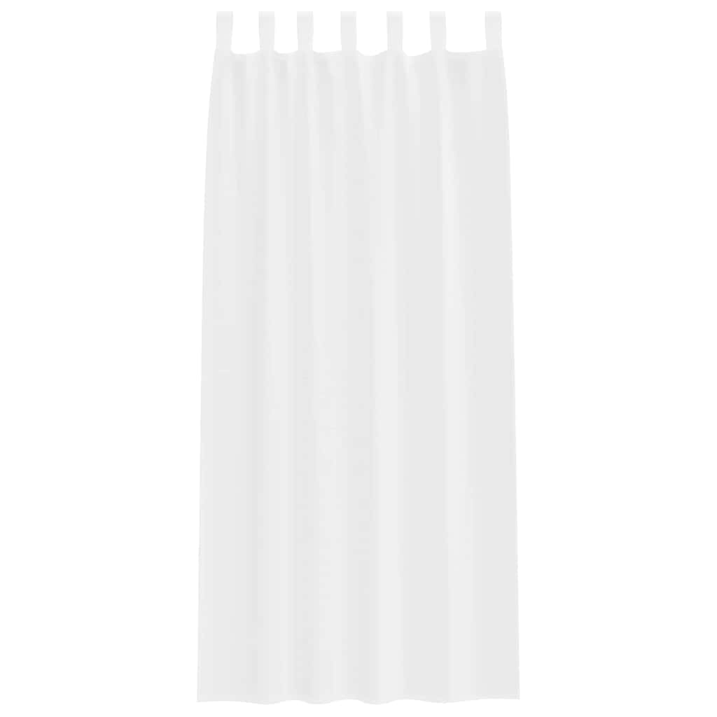 Voile Curtain with Curtains 2 pcs White 245 x 140 cm Polyester