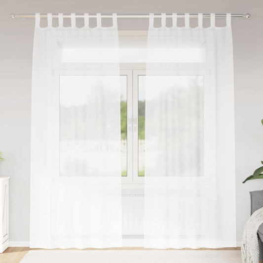 Voile Curtain 2 pcs White 260 x 140 cm Polyester