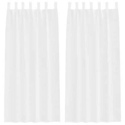 Voile Curtain with Curtains 2 pcs White 260 x 140 cm Polyester