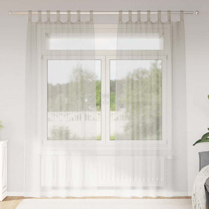 Voile Curtain with Curtains 2 pcs Cream 225 x 140 cm Polyester