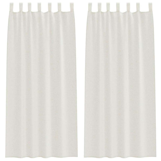Voile Curtain 2 pcs Cream 225 x 140 cm Polyester