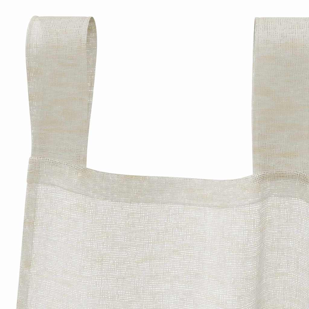 Voile Curtain with Curtains 2 pcs Cream 260 x 140 cm Polyester