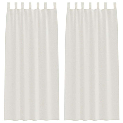 Voile Curtain with Curtains 2 pcs Cream 260 x 140 cm Polyester