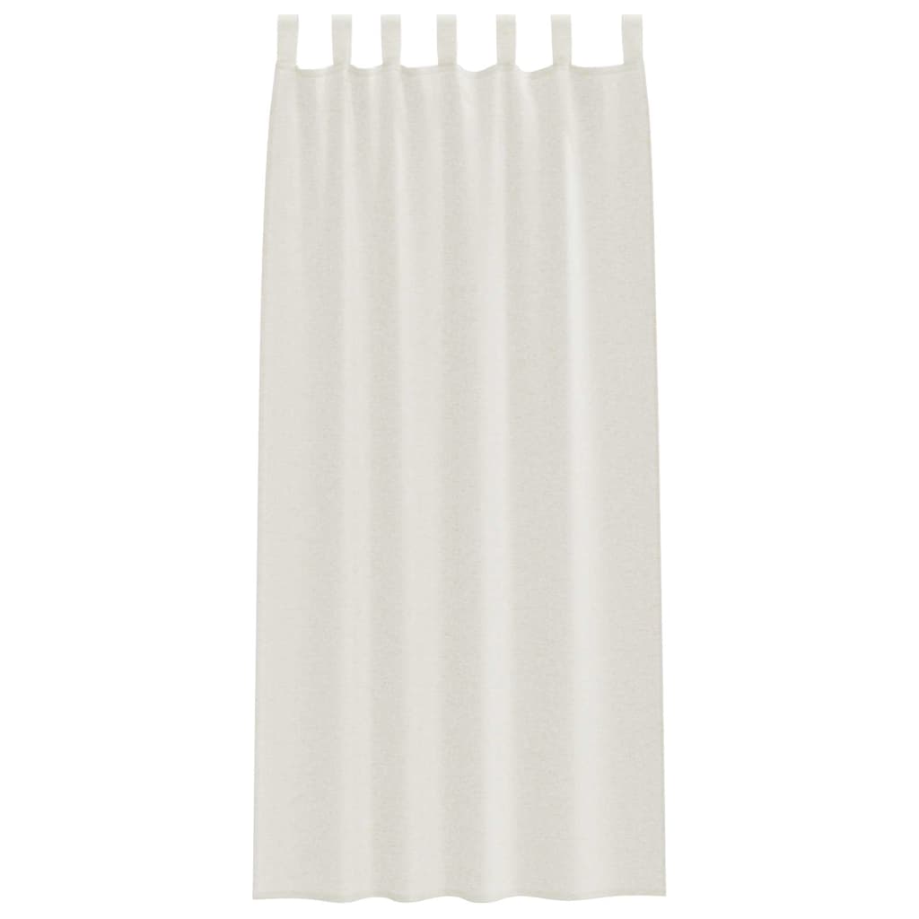Voile Curtain with Curtains 2 pcs Cream 260 x 140 cm Polyester