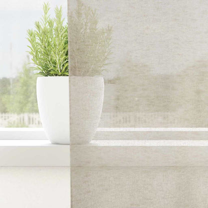 Voile Curtain with Curtains 2 pcs Sand 225 x 140 cm Polyester