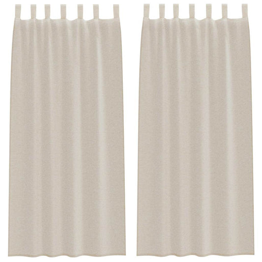 Voile Curtain 2 pcs Sand 245 x 140 cm Polyester