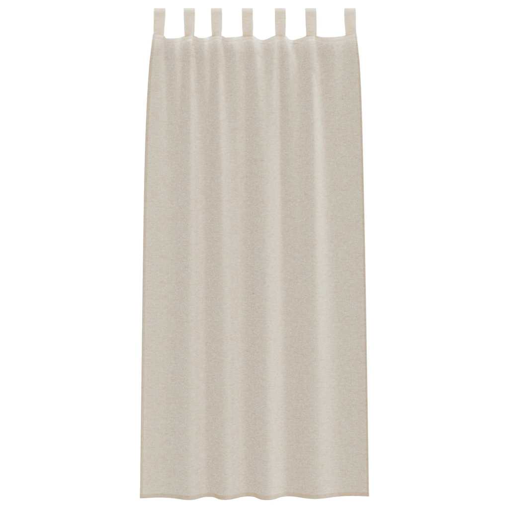 Voile Curtain with Curtains 2 pcs Sand 245 x 140 cm Polyester