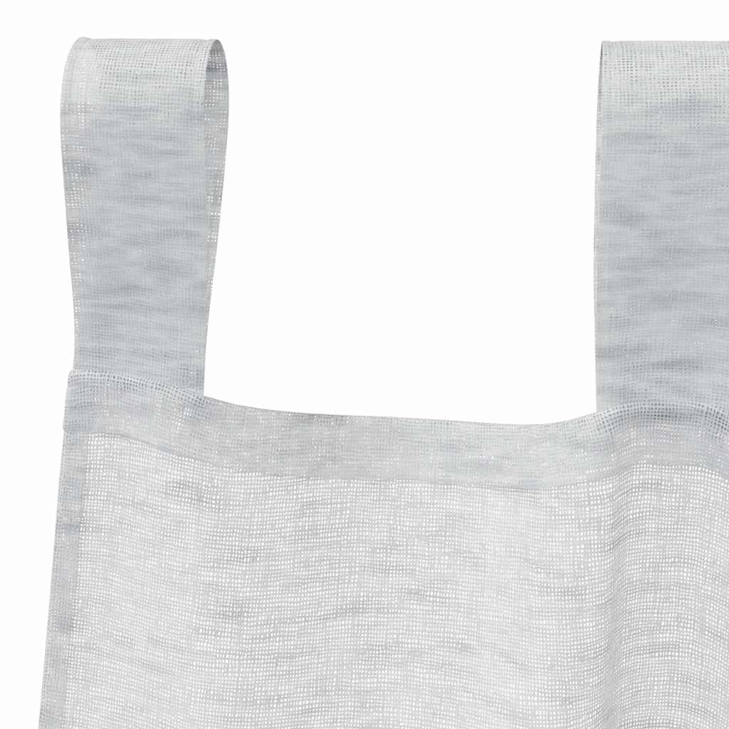 Voile Curtain 2 pcs Light Grey 140 x 140 cm Polyester