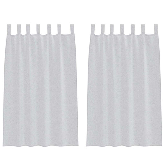 Voile Curtain 2 pcs Light Grey 175 x 140 cm Polyester