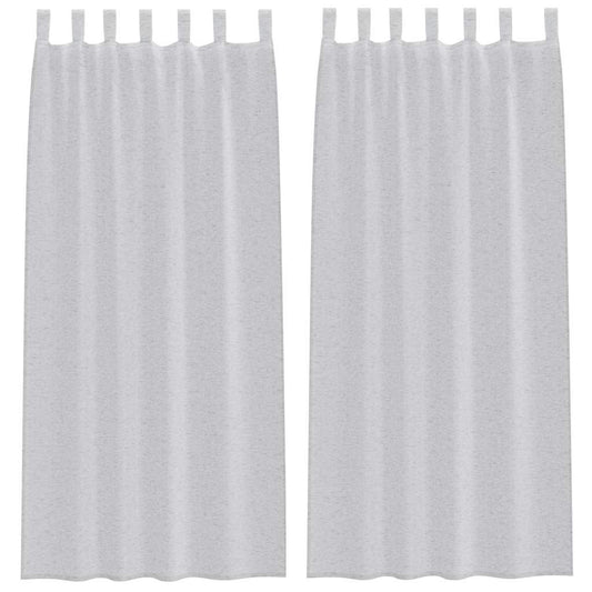 Voile Curtain 2 pcs Light Grey 225 x 140 cm Polyester