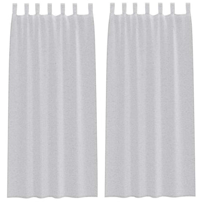 Voile Curtain 2 pcs Light Grey 260 x 140 cm Polyester