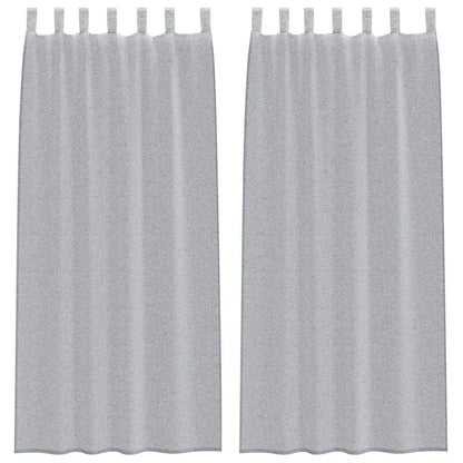Voile Curtain 2 pcs Dark Grey 225 x 140 cm Polyester