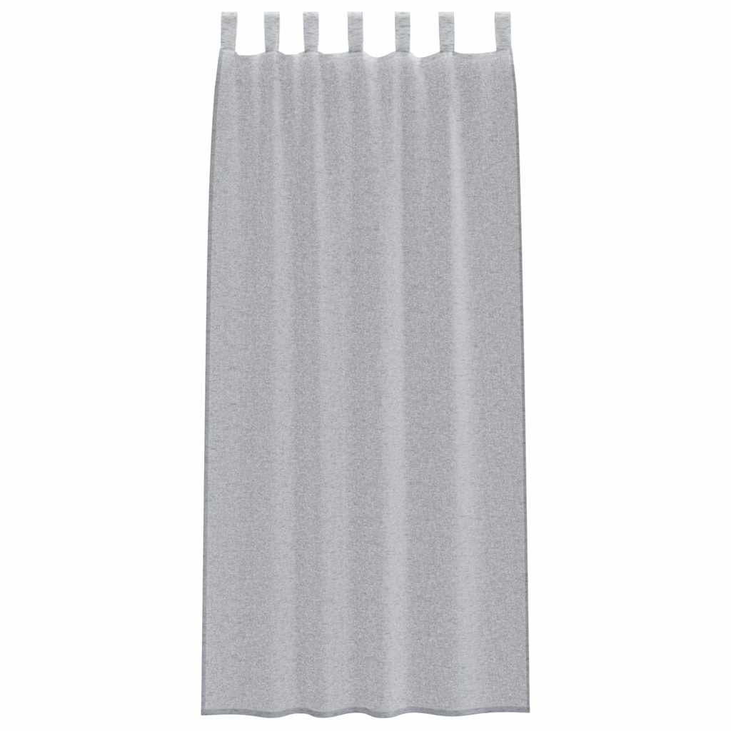 Voile Curtain 2 pcs Dark Grey 225 x 140 cm Polyester