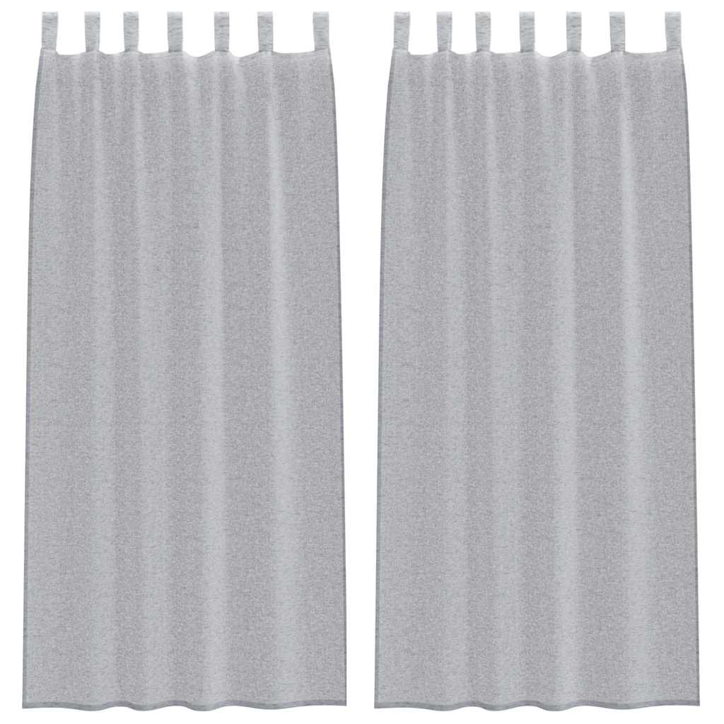 Voile Curtain 2 pcs Dark Grey 260 x 140 cm Polyester