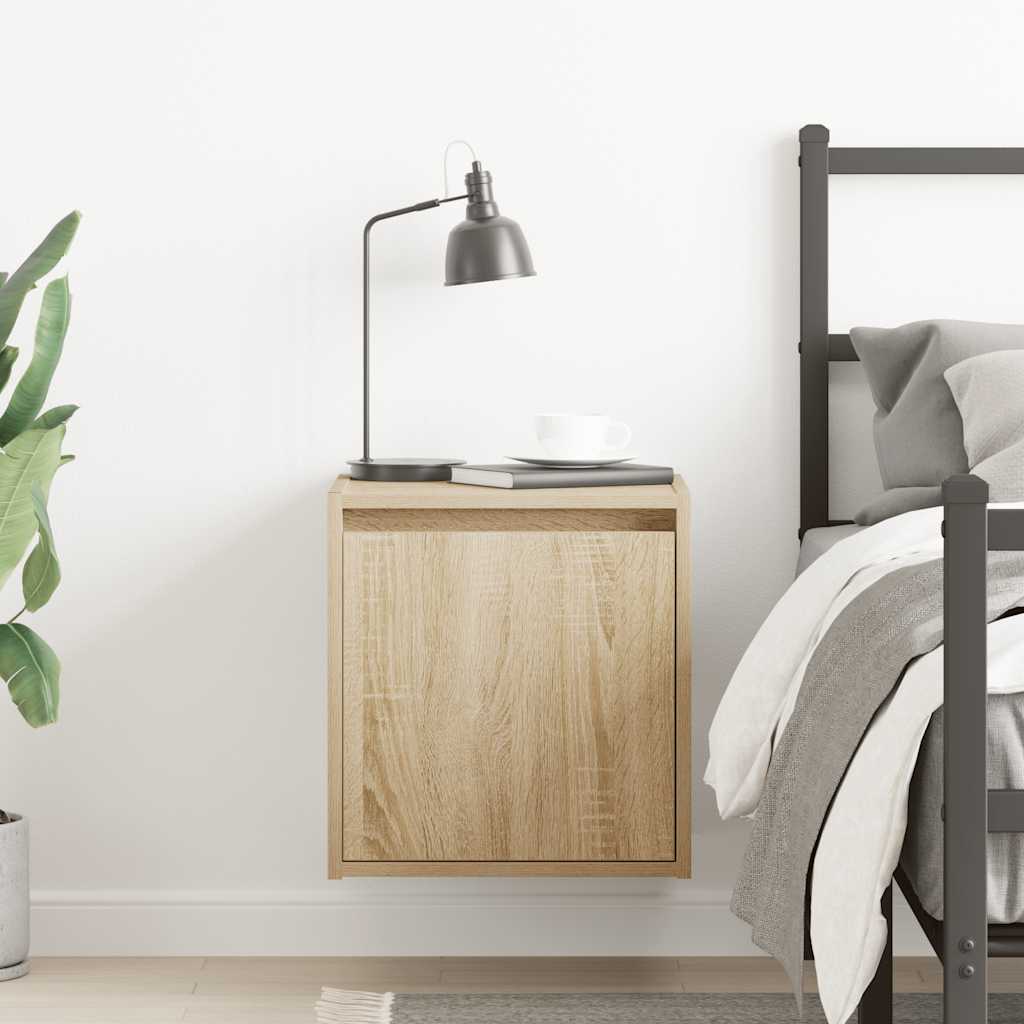 Wall-Mounted Bedside Cabinet Sonoma Oak 38x34x40 cm