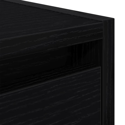 Wall-mounted Bedside Cabinet Black Oak 38x34x40 cm
