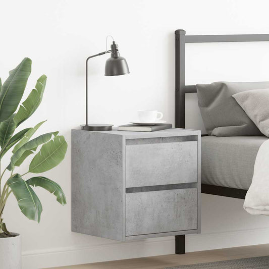 Wall-mounted Bedside Cabinet Concrete Grey 38x34x40 cm