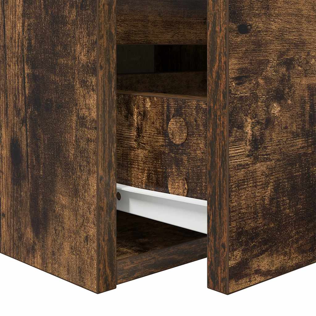 Wall-mounted Bedside Cabinet Smoked Oak 38x34x40 cm