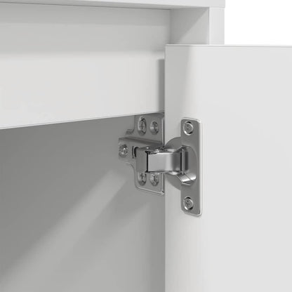 Bedside Cabinet with LED Lights White 38x34x50 cm