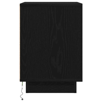 Bedside Cabinets with LED Lights 2 pcs Black 38x34x50 cm