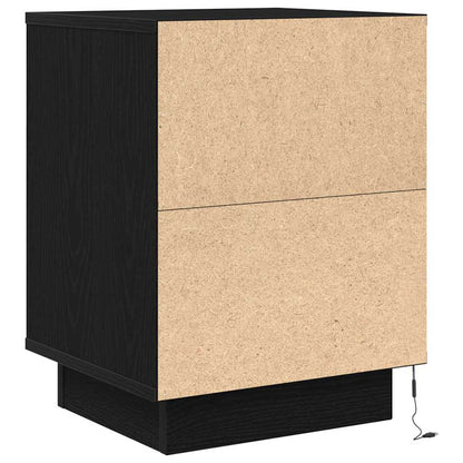 Bedside Cabinets with LED Lights 2 pcs Black 38x34x50 cm