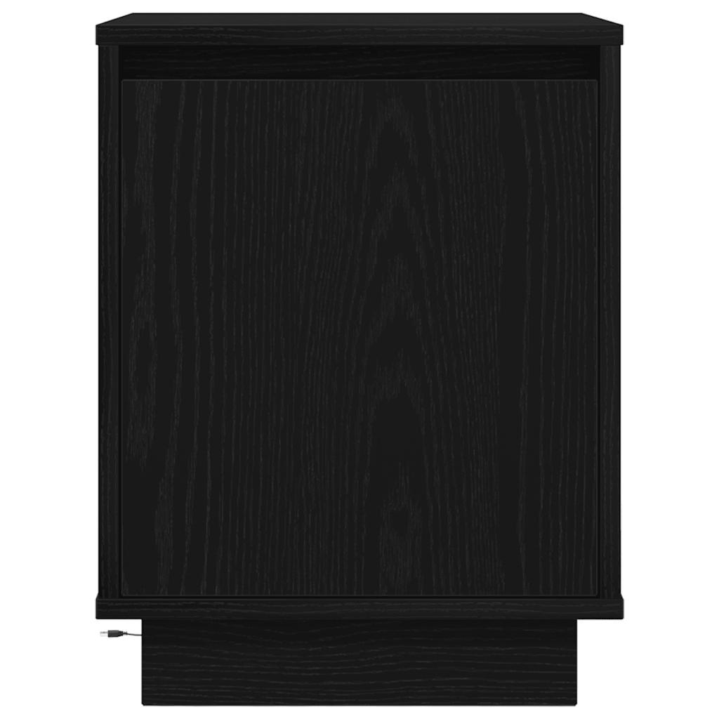 Bedside Cabinets with LED Lights 2 pcs Black 38x34x50 cm