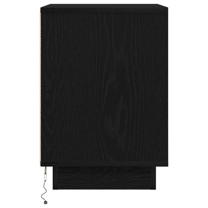 Bedside Cabinets with LED Lights 2 pcs Black 38x34x50 cm