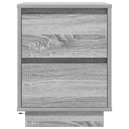 Bedside Cabinet with LED Lights Grey Sonoma 38x34x50 cm