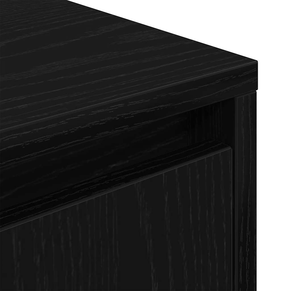 Bedside Cabinet with LED Lights Black 38x34x65 cm