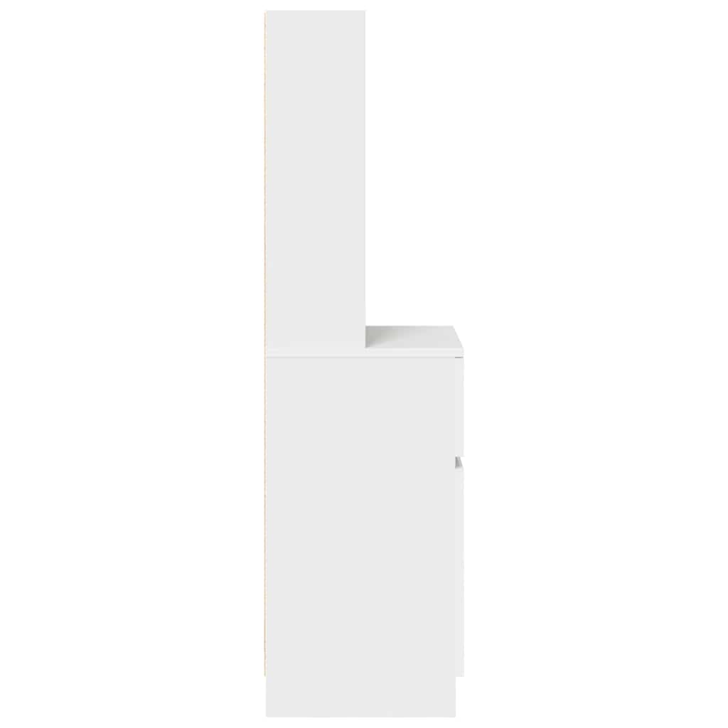 Bedside Cabinet White 39x35x125 cm Engineered Wood