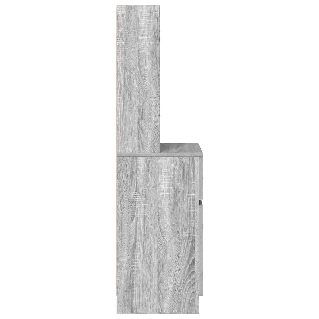 Bedside Cabinet Grey Sonoma 39x35x125 cm Engineered Wood