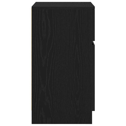 Bedside Cabinet Black 39x35x65 cm Engineered Wood
