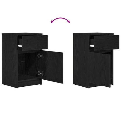 Bedside Cabinet Black 39x35x65 cm Engineered Wood