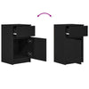 Bedside Cabinet Black 39x35x65 cm Engineered Wood