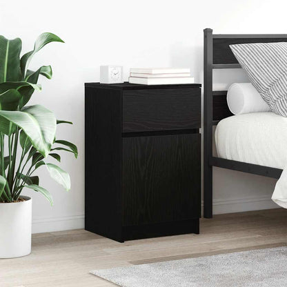Bedside Cabinet Black 39x35x65 cm Engineered Wood